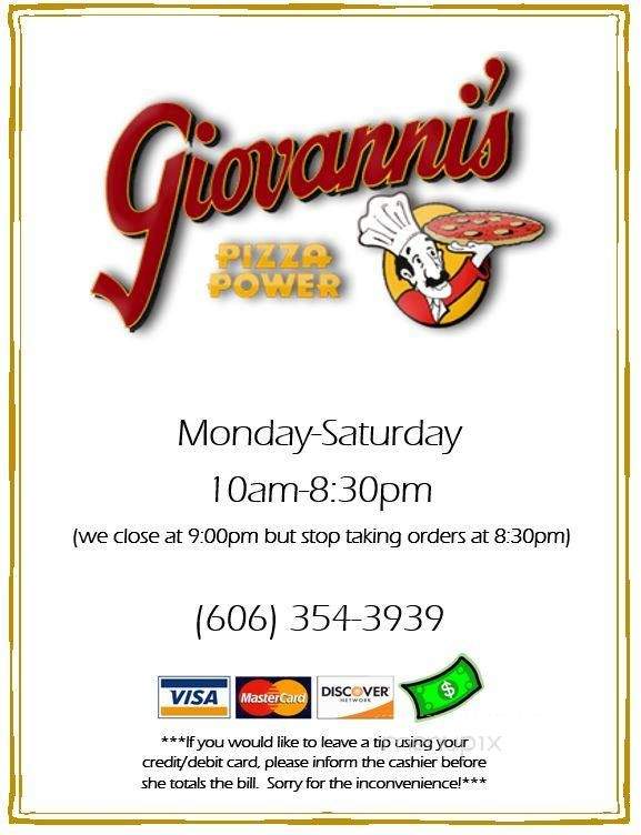 Giovanni's Pizza - Pine Knot, KY