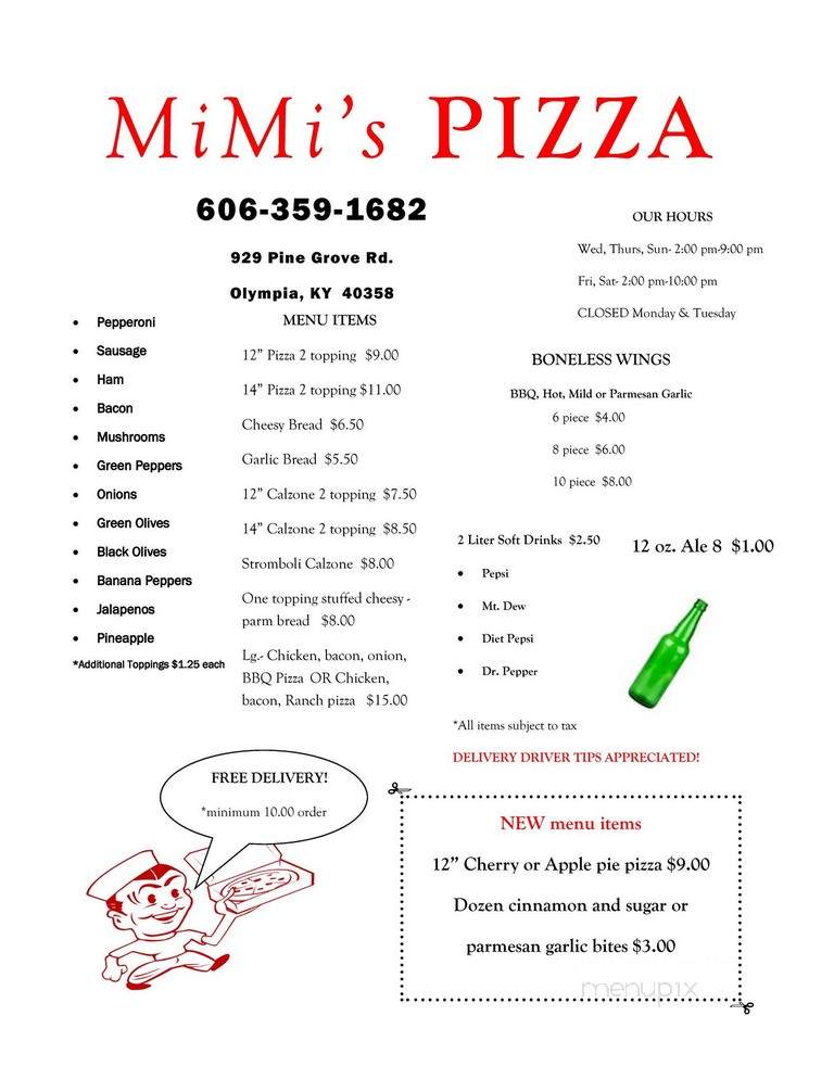 MiMi's PIZZA - Olympia, KY