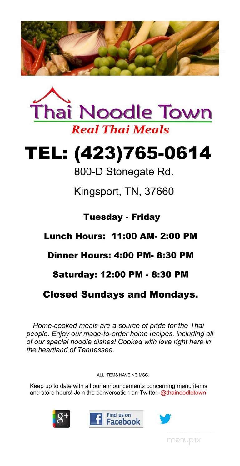 Thai Noodle Town - Kingsport, TN