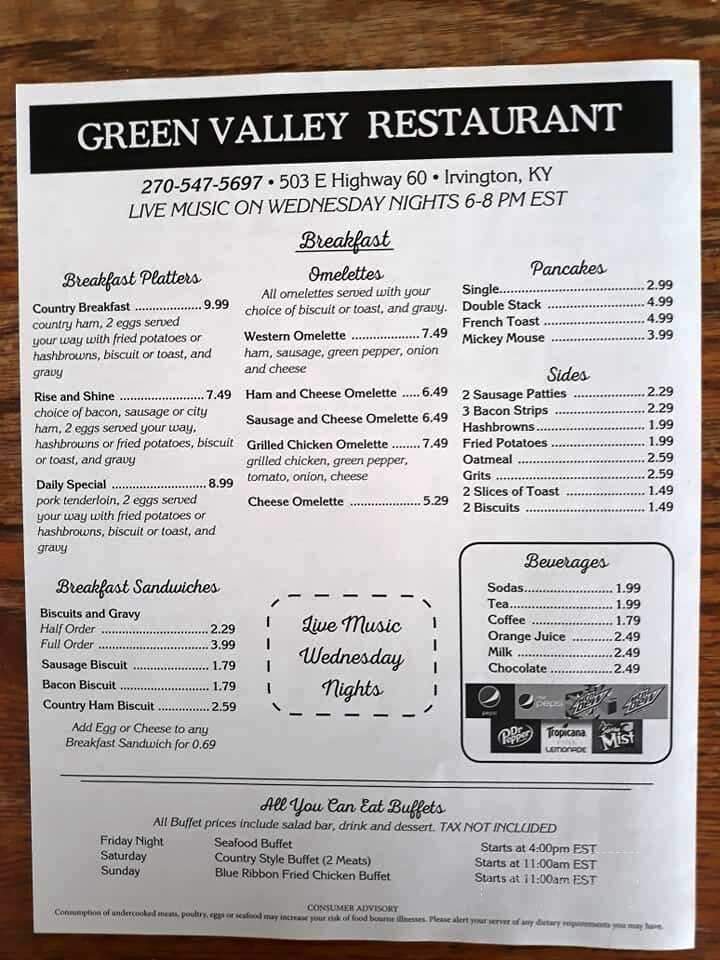 Green Valley Restaurant - Irvington, KY