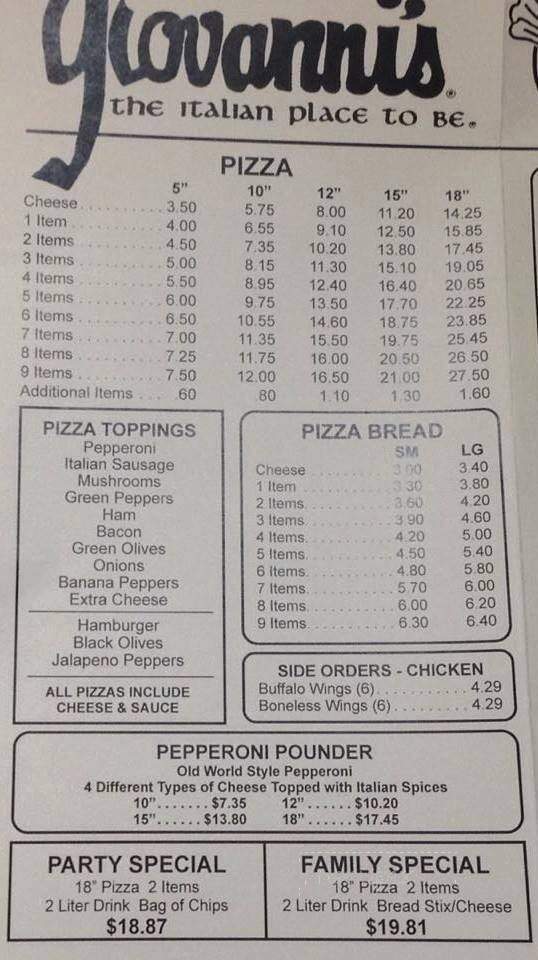 Giovanni's Pizza - Vanceburg, KY