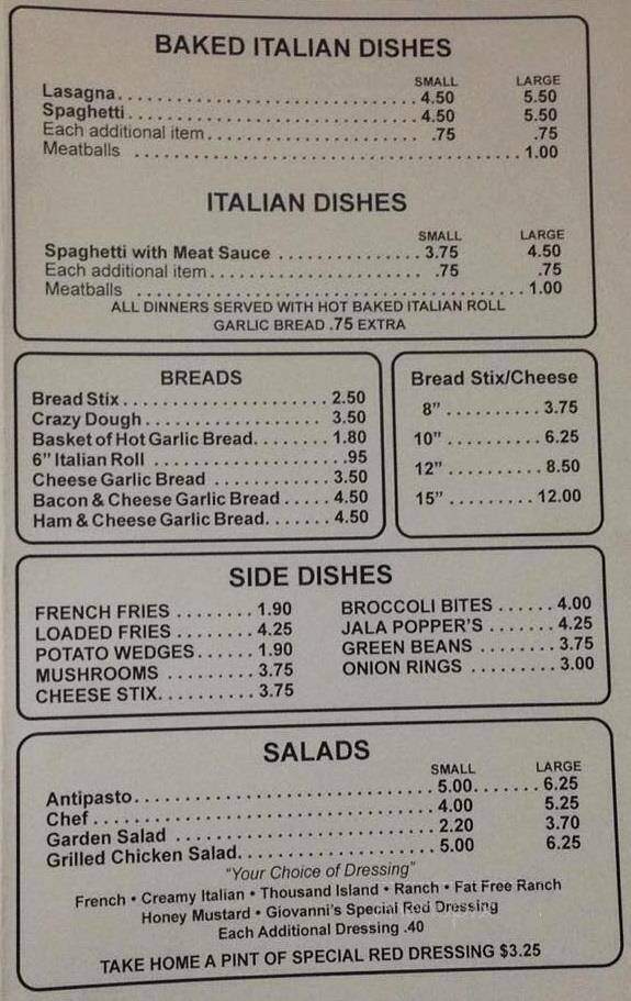 Giovanni's Pizza - Vanceburg, KY