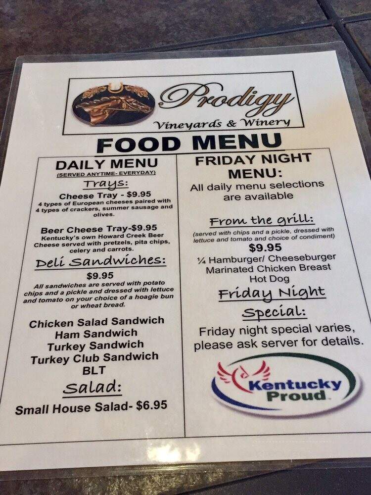 Prodigy Vineyards & Winery - Frankfort, KY