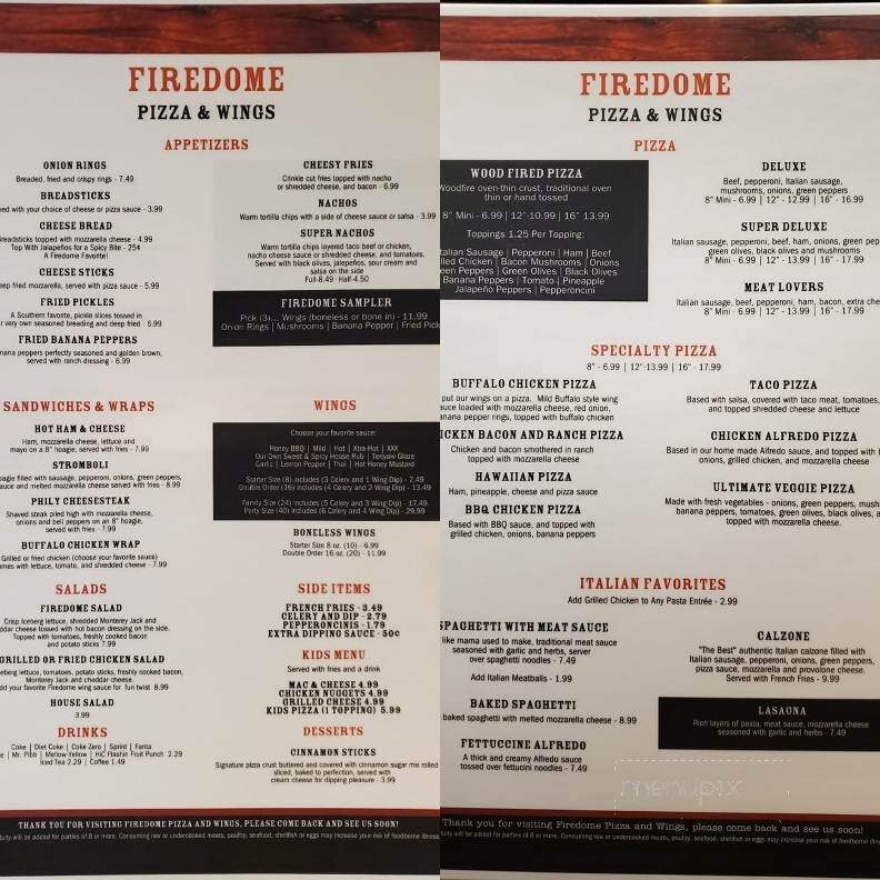 Firedome Wood Fired Pizza and Wings - Henderson, KY