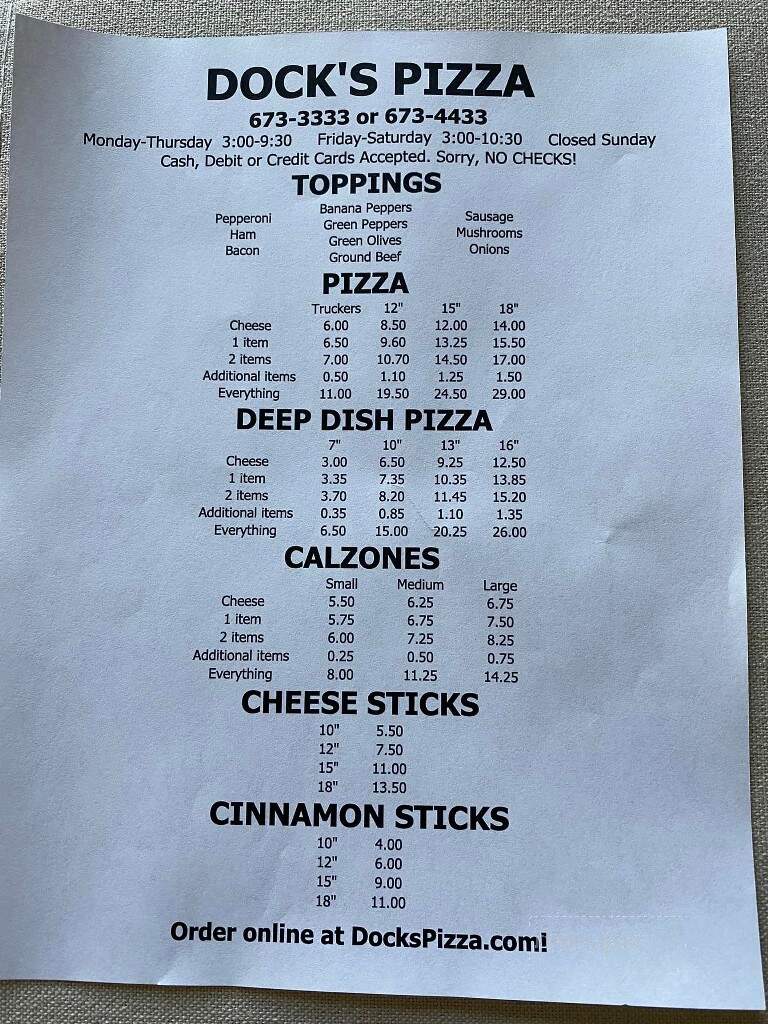 Dock's Pizza - Louisa, KY