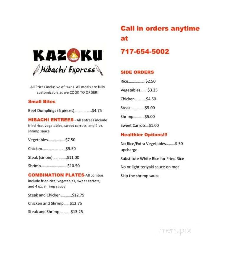 Kazoku Hibachi Express - Tazewell, TN