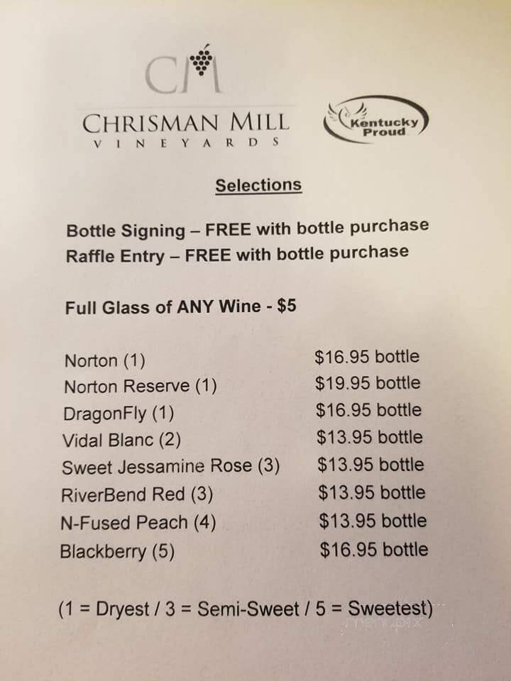 Chrisman Mill Vineyards - Nicholasville, KY